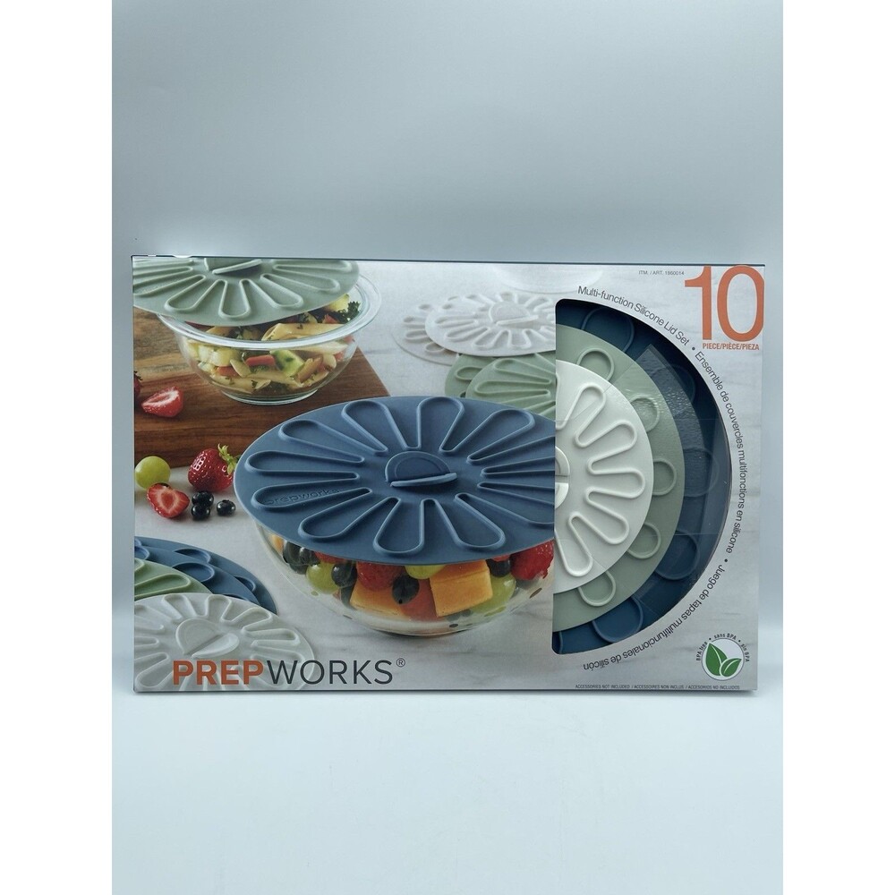 COSTCO’S PrepWorks Silicone Lids Set of 10 – Reusable Bowl & Pan Covers NIB